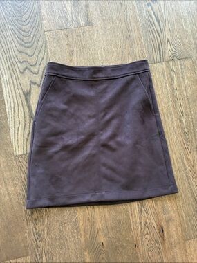 LOFT Dark Brown Mini A-Line Skirt